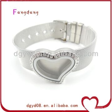 Men's floating charms stainless steel bracelet wholesale